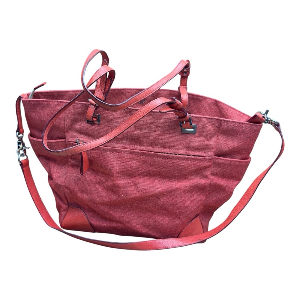 MZ Wallace New York Elegant Red Shoulder Bag with Multiple Straps